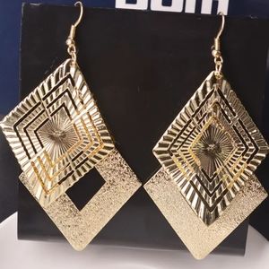 18k Gold Plated Minimalist Long Dangle Earrings